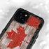 Canadian Flag Dark Wood iPhone 15 Waterproof Case